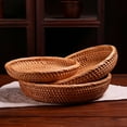 thumbnail image 2 of Natural Water Hyacinth Wicker Baskets, Environmental Friendly Natural Storage Organizer Nesting Boxes with Handle - 9.84",1PCS, 2 of 9