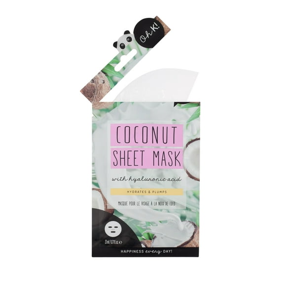 Máscara de sábana Oh K! Hidratante nutritiva de coco, 1 unidad