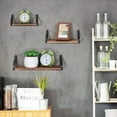 thumbnail image 5 of NEX Wall Shelves, Floating Shelves Set Of 3, Paulownia Wood Board With Metal Rack Brackets Brown (Nx-Hk21-30S), 5 of 7