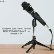 Mini Microphone Stand Tripod Universal Adjustable Desk Microphone Stand Portable Foldable Table Top Desktop Stand