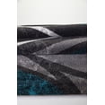 thumbnail image 4 of Spirals Abstract Pattern Area Rug Carpet in Black Grey Blue, 3x10 (2'7" x 9'10", 80cm x 300cm), 4 of 5