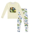 thumbnail image 1 of Ensembles de Pyjama Garçon Enfants Imprimé Dinosaure Col Rond Manches Longues Haut Pantalon Ensemble de Pyjama 2 Pcs Printemps Automne Enfants Pjs Beige 8 Ans-9 Ans, 1 of 5