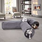 Ownpets Collapsible Cat Tunnel 3-Way Tube Interactive Hide Peek Hole Kitten Toys