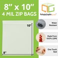 thumbnail image 3 of PSBM White Block Reclosable Poly Bags 8" x 10" 4 Mil Reseal Write-On Lable Bags for Packing and Storing 4000 Pcs, 3 of 6