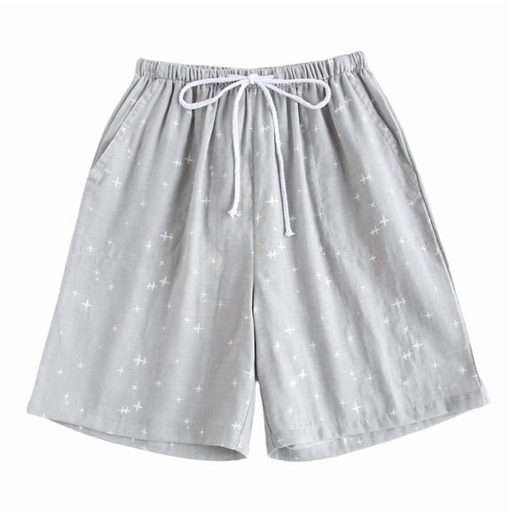 Akafmk Men's Plus Size Pajamas Shorts,Men Cotton Pajamas Shorts Soft Sleepwear Bottom Shorts Loose Home Shorts Lightweight Loungewear Shorts