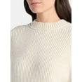 thumbnail image 4 of Time and Tru Women's Shaker Stitch Mock Neck Sweater, Midweight, Sizes XS-XXXL, 4 of 5