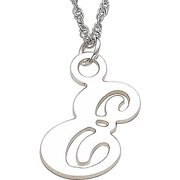 Personalized Planet Script Initial Sterling Silver Pendant