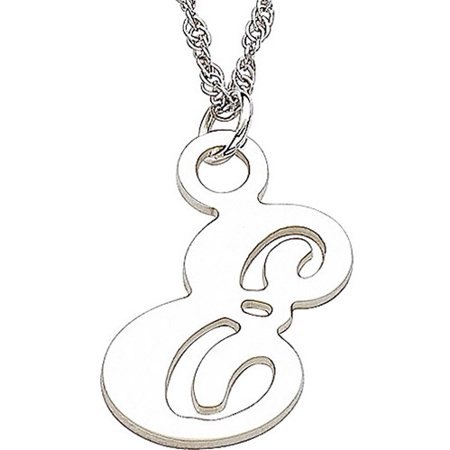 Personalized Planet Script Initial Sterling Silver Pendant