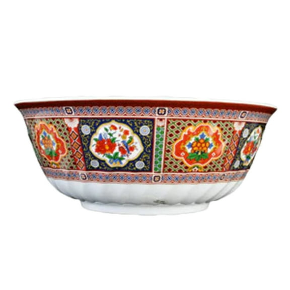 Excellante Peacock Melamine Dinnerware Collection 48 Oz, 8" Swirl Bowl, Comes in Dozen