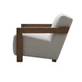thumbnail image 3 of Benjara Cid Sen 29 Inch Accent Chair, Beige Polyester, Brown Wood Legs and Armrests, 3 of 6