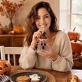 thumbnail image 4 of Cute Halloween-themed Clear Glass Tumbler With Lid Featuring Designs Of A Cow Ghost And A Pumpkin A Large-capacity Kitchen Drinking Glass., 4 of 8