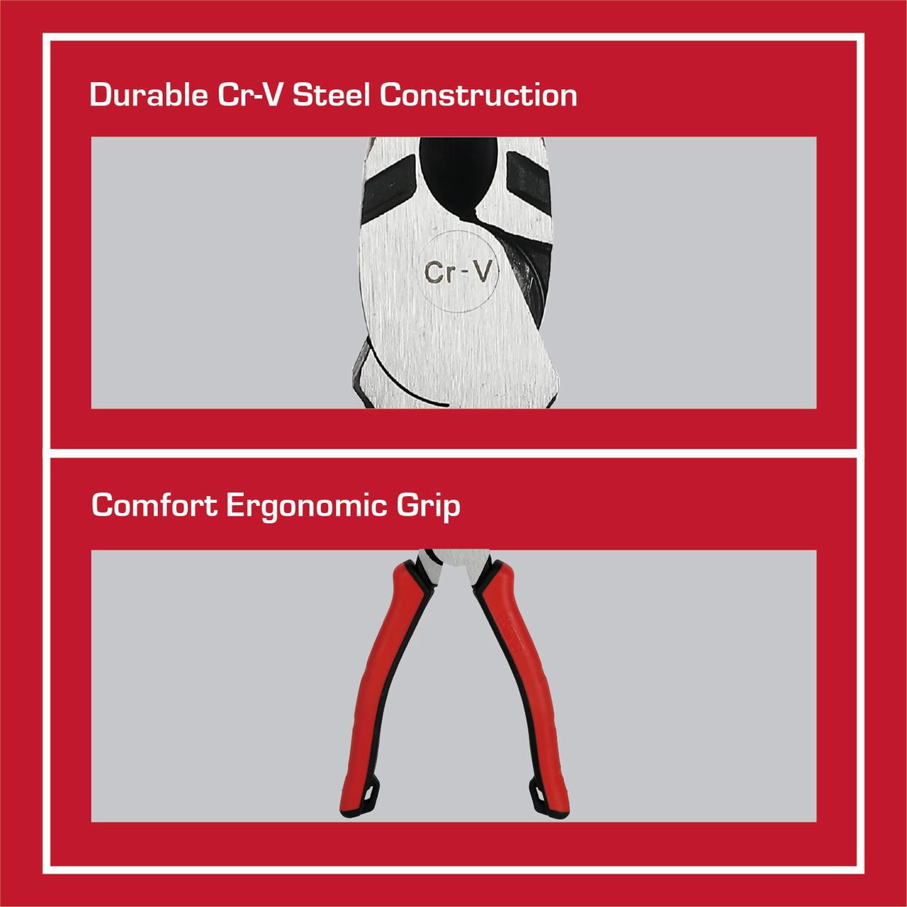 Hyper Tough 8-inch High Leverage Linesman Pliers with Dual Material Comfort Grips