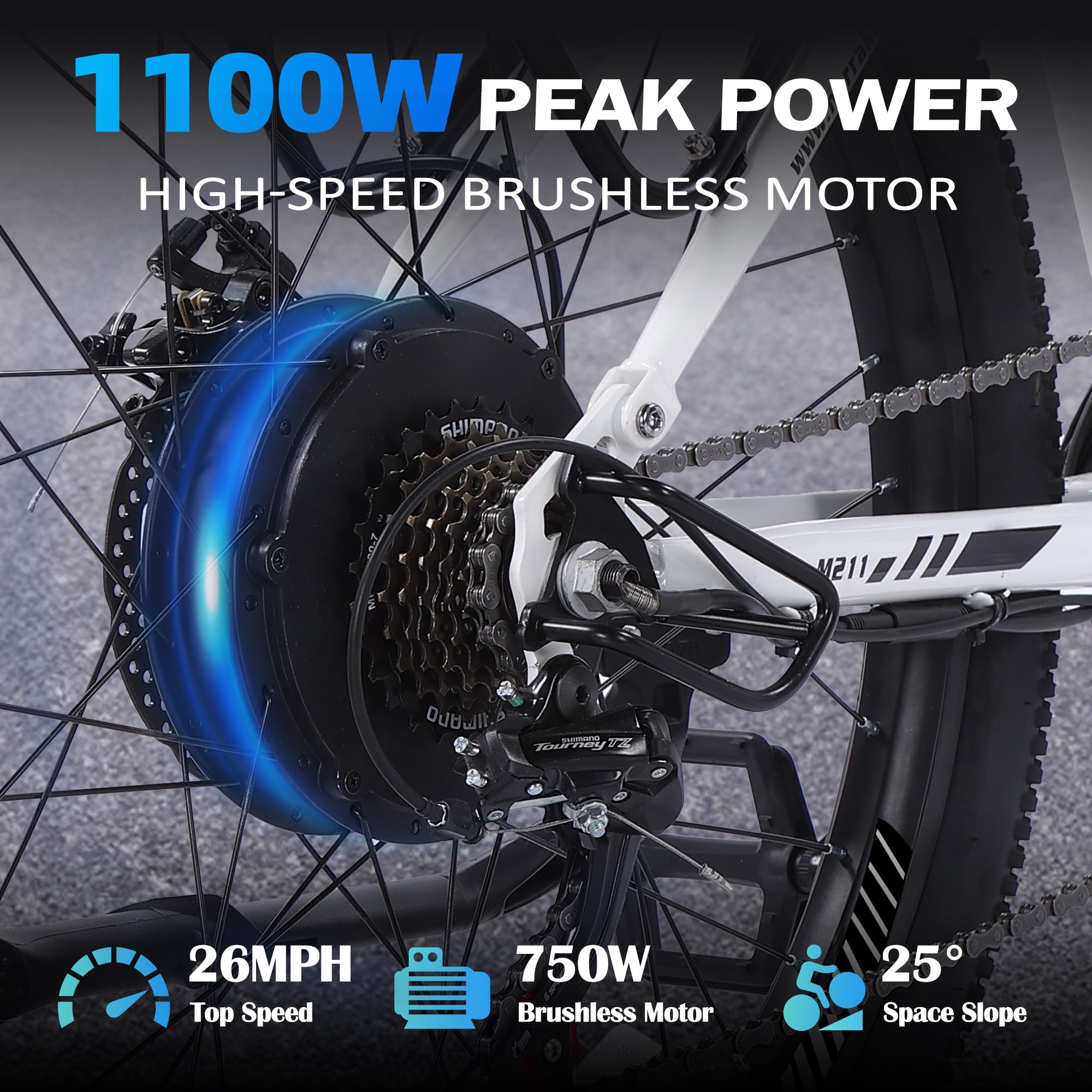Narrak 26" Electric Bike for Adults, 750W Motor, 48V Built-in Battery Adult Electric Bicycles, Full Suspension Electric Mountain Bike, Step-Over/Thru E Bike,7 Speed