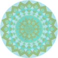 thumbnail image 1 of Ahgly Company Indoor Round Patterned Aquamarine Green Area Rugs, 3' Round, 1 of 6