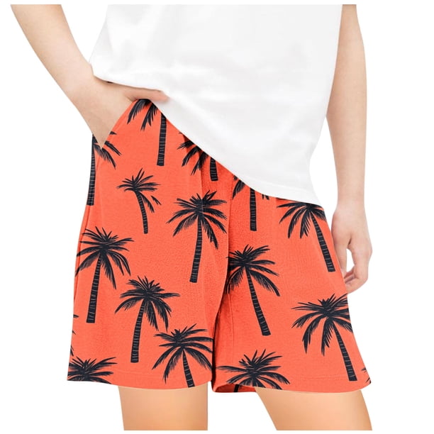 Odeerbi 5-14 Años Niños Niñas Pantalones Cortos de Estampado Tropical Hawaiano Pantalones de Baño En Seco Rápido Pantalones Cortos de Tabla de Playa