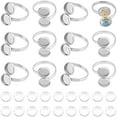 thumbnail image 1 of DIY Cuff Ring Making Kit Size 6 1/4 Open Cuff Ring Bezel Tray 304 Stainless Steel Finger Ring Cabochon Ring Bases with Glass Cabochons Metal Cuff Rings Cabochon Domes Set for Ring Making, 1 of 8