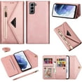thumbnail image 6 of Wallet Case for Samsung Galaxy S22, Crossbody Neck Strap Lanyard Purse Handbag Shoulder Strap Cover with ID Card Holder Phone Case for Samsung Galaxy S22 XK Rose Gold, 6 of 14