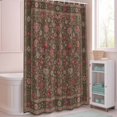 thumbnail image 5 of Central Floral Arabesque Shower Curtain with Hooks, Rustic Red Botanical Vines Border Frame Water Repellent Shower Curtains for Bathroom Decor Sturdy Shower Curtain, Machine Washable 72x84 Inch, 5 of 9