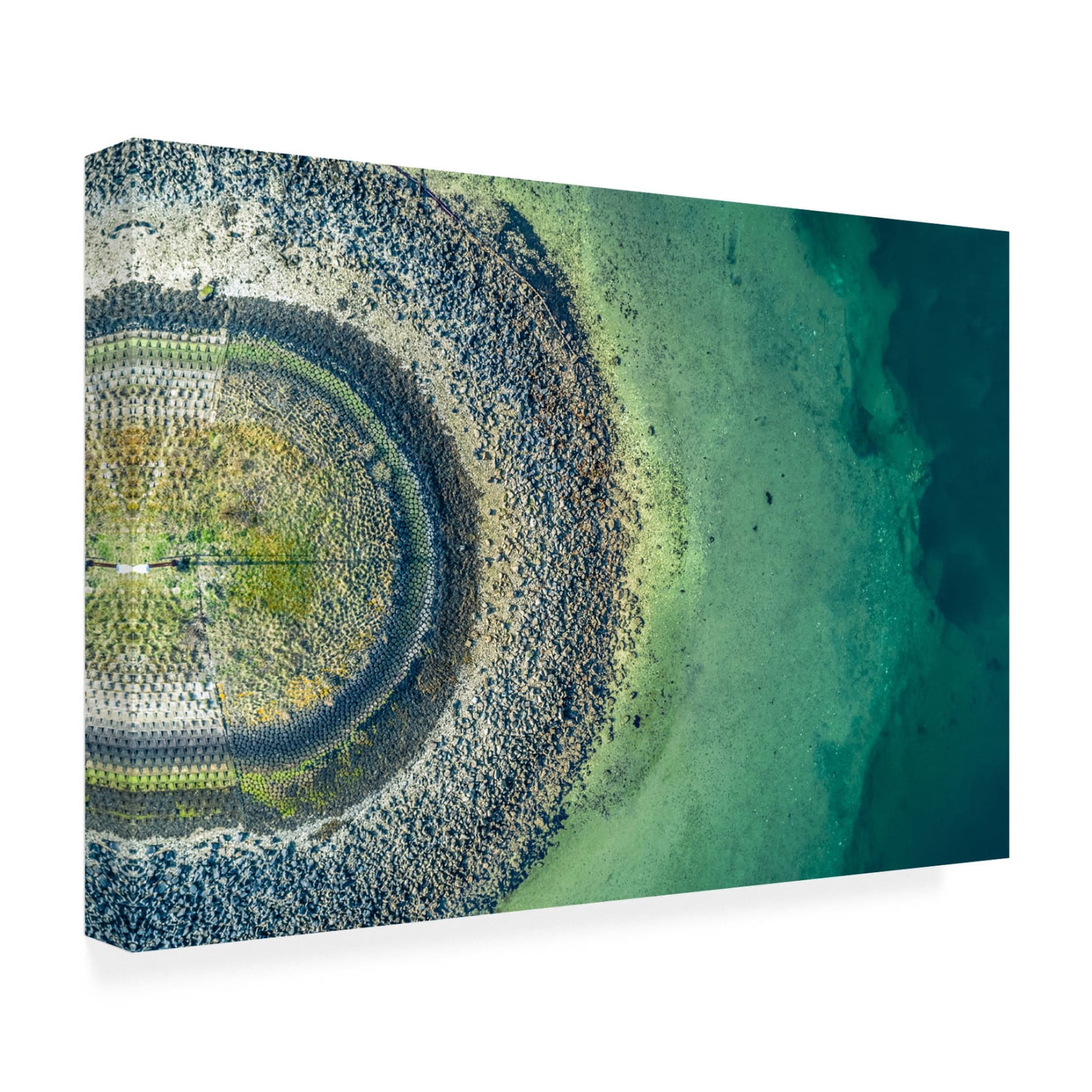 Canvas Wall Art - Bernardine De Laat 'At The End Of The Pier' Wall Art for Living Room, Bedroom, or Office D?cor by Trademark Fine Art - 47 x 30 Inches