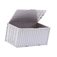 thumbnail image 3 of Adorno de contenedor de carga en miniatura, caja de almacenamiento con tapa abatible para el hogar, regalo u oficina. Gris, 3 of 9