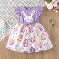 thumbnail image 5 of Easter Dress for Girls Sleeveless Cute Print Dress Bow A-line Dress Kids Spring Dress Girls Size 4-5 Years Dresses, 5 of 9