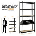 thumbnail image 6 of Topeakmart 5-Tier Steel Storage Rack with Adjustable Design, Black, 6 of 7