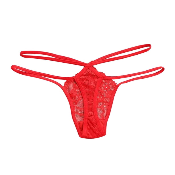 Gibobby Bikini elástico algodón Mujeres sexy cintura fina tanga ropa interior cómoda lencería (Rojo, S)