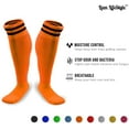 thumbnail image 2 of Lian LifeStyle Exceptional Boy's 1 Pair Knee High Sports Socks for Soccer, Softball, Baseball, and Many Other Sports XL003 Size XSOrange, 2 of 5