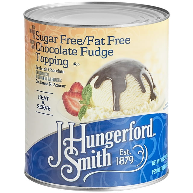 J. Hungerford Smith Sugar Free & Fat Free Chocolate Fudge Topping 2.84L Can - 3/Case