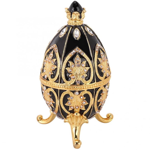 Pascua Caja De Metal Ornamento Diamante Huevo Ornamento Joyero Exquisito Huevo De Pascua Artesanía De Metal Advancent HA040804-01