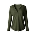thumbnail image 5 of Lindreshi Long Sleeve Shirts for Women Clearance Women's Fashion Loose Women's Button V-Neck Long Sleeve Women's Top, 5 of 6