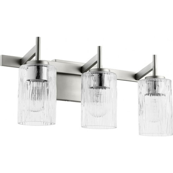 3 - Light Satin Nickel / Silver Contemporary / Transitional Glass Wall Sconce