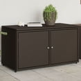 thumbnail image 1 of vidaXL Garden Storage Cabinet Brown 110x55x60.5 cm Poly Rattan, 1 of 5