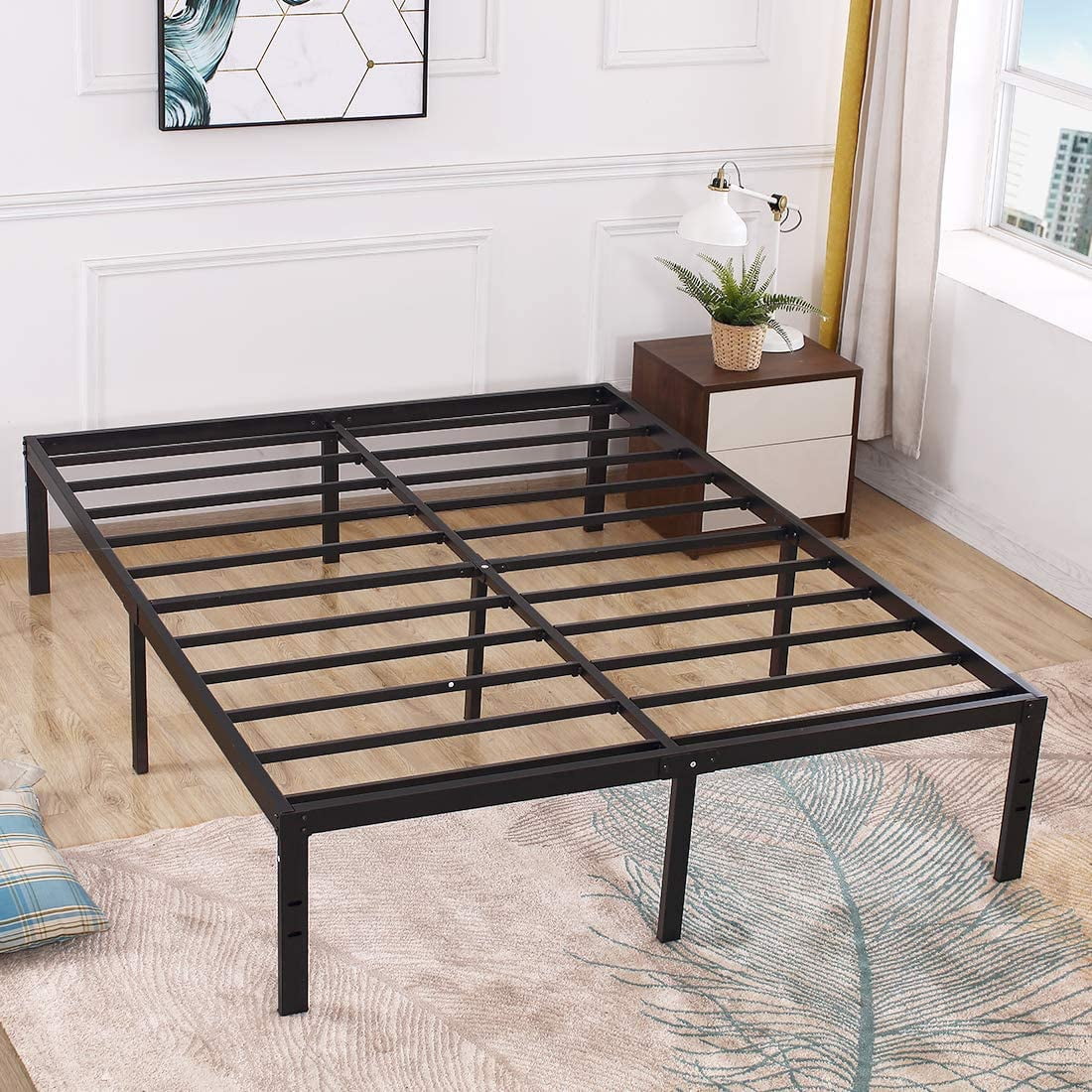 There's a lot to look at when it comes to choosing the best california king bed frame, but this guide the foldable platform metal bed frame has rigid surface supports that are durable enough to handle decades of use, and the adjustable size will fir within both. tatago 16 heavy duty bed frame king size 3000lbs max weight capacity metal platform no box spring needed