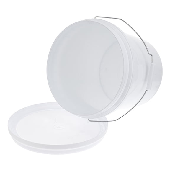 UPOUART 3 Gallon Portable White Plastic Bucket with Handle, Round Container for Household and Outdoor Use