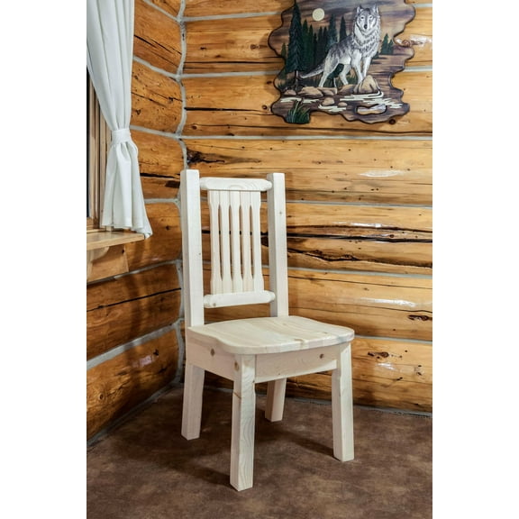 Homestead Collection Side Chair, Clear Lacquer Finish w/ Ergonomic Wooden Seat