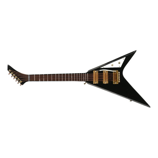 Mini Guitar Model, Decoration Lifelike 7.3in Black Miniature Electric Guitar Exquisite for Home