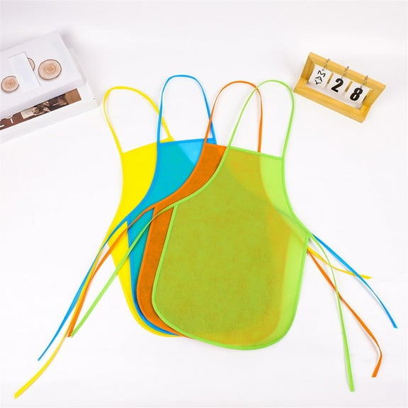 Disposable Non-Woven Kids Apron for Painting and Art,Kindergarten Craft Bibs,Catering and BBQ Aprons for Children