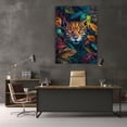 thumbnail image 5 of Mudket Framed Ready to Hang Leopard Canvas Wall Art, Vibrant Tropical Rainforest Foliage Cheetah Animal Print Wall Decor, for Living Room Bedroom Office Home Decor Nature Lovers - 36"L x 24"W, 5 of 10