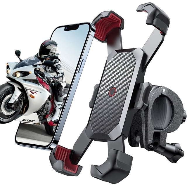 Soporte de teléfono para bicicleta Joyroom, soporte Universal para teléfono de bicicleta con vista de 360 ° para teléfono móvil de 4,7-7 pulgadas, soporte a prueba de golpes, Clip GPS Tan Jianjun unisex