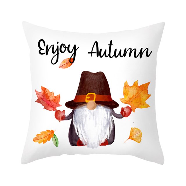 Dsscvnef Pumpkin Set Autumn Home Atmosphere Decorative Pillow Linen Printed Maple Leaf Pillow
