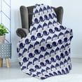 thumbnail image 4 of Whales Soft Flannel Fleece Blanket, Fun Loving Animals Dolphin and Whale Horizontally Arranged Motifs Pattern, Cozy Plush for Indoor and Outdoor Use, 70" x 90", Indigo and Baby Blue, by Ambesonne, 4 of 5