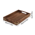thumbnail image 3 of Rustic Wooden Serving Trays Serving Tray Wood Serving Tray with Handles Rectangular Wooden Breakfast Tray Ottoman Tray Multipurpose Trays for Breakfast, Coffee Table, 3 of 7