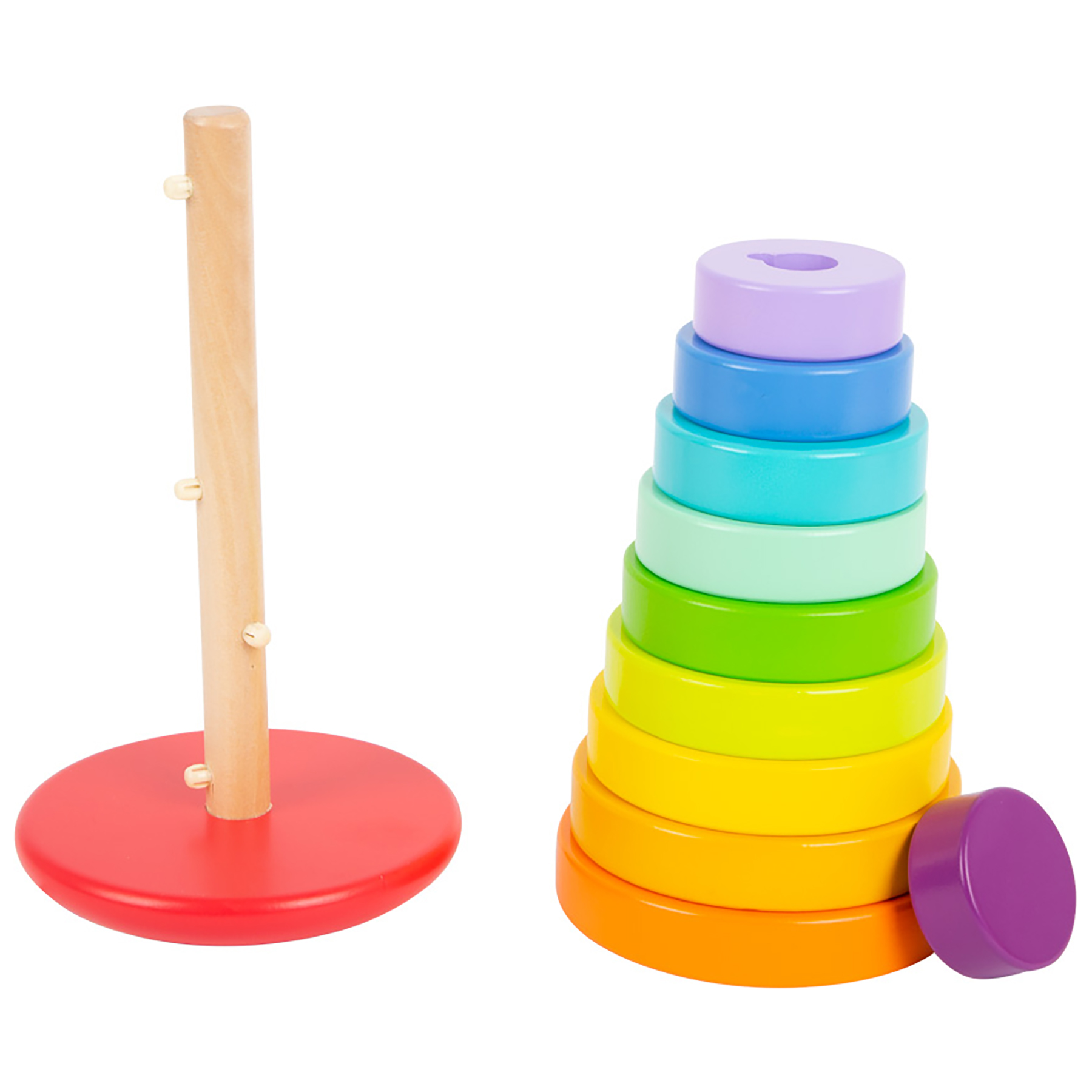 Small Foot Wooden Toys Large Stacking Rainbow Tower Designed for Children Ages 12+ Months