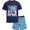 Navy Cool Waves, variant on Quad Seven Boys' Rashguard Set - Short Sleeve Swim Shirt and Bathing Suit Set (Size: 4-12)