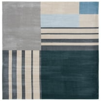 SAFAVIEH Orwell Braganza Abstract Area Rug, Charcoal/Beige, 6'7" x 6'7" Square