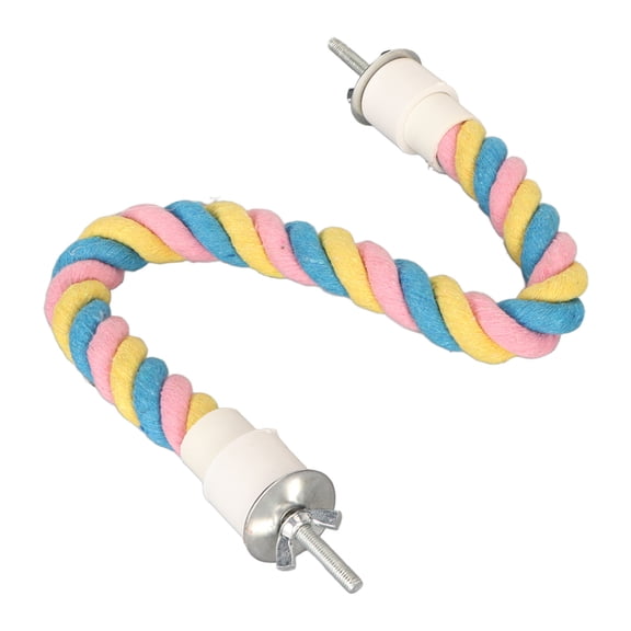 Suodoka Bird Cotton Rope Perch Colorful Bendable Safe Climbing Parrot Toy for Cockatiels Lovebirds Budgies, Flexible Cage Accessory for Exercise and Chewing, Small Size (6.3 inches / 16 cm)
