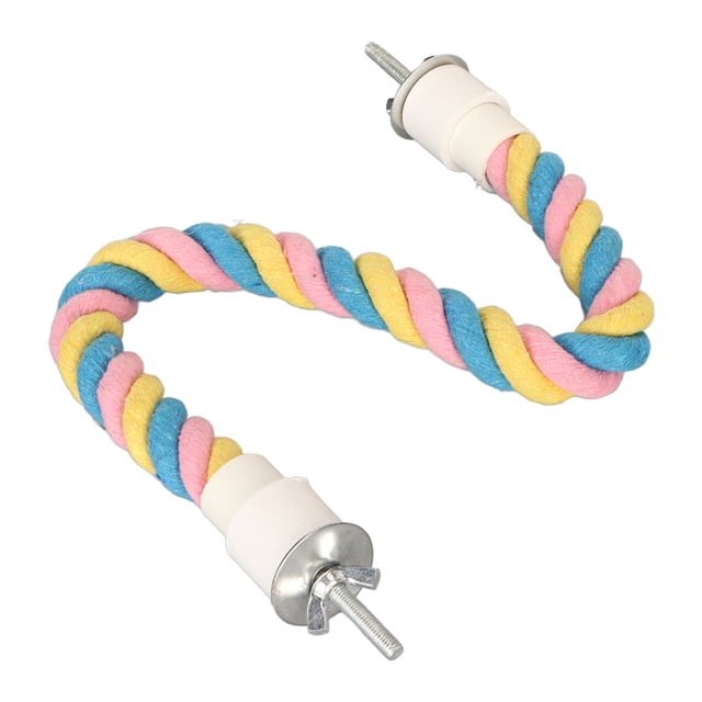 Colorful And Bendable Bird Cotton Rope Perch Climbing ParakeetsRope Toy Suitable For Cockatiels, Lovebirds, And Budgies Provide Comfortable Perching And Exercise For Your Birds