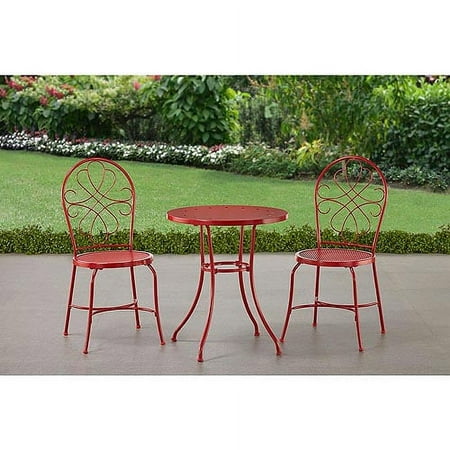 Mainstays 3pc Steel Bistro - Red