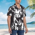 thumbnail image 5 of Goofa Floral Cow Silhouette Hawaiian Shirt for Men, Unisex Summer Beach Casual Short Sleeve Button Down Shirts,Aloha Tropical Floral print shirt-Small, 5 of 9
